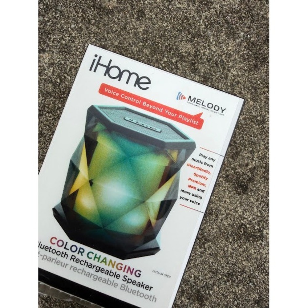 LED Bluetooth iHome Melody Speaker Small Black Color Changing Geometric